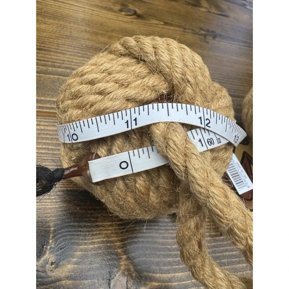 Monkey Fist Rope Knots Pair Nautical Maritime Coastal Fishing Float Decor